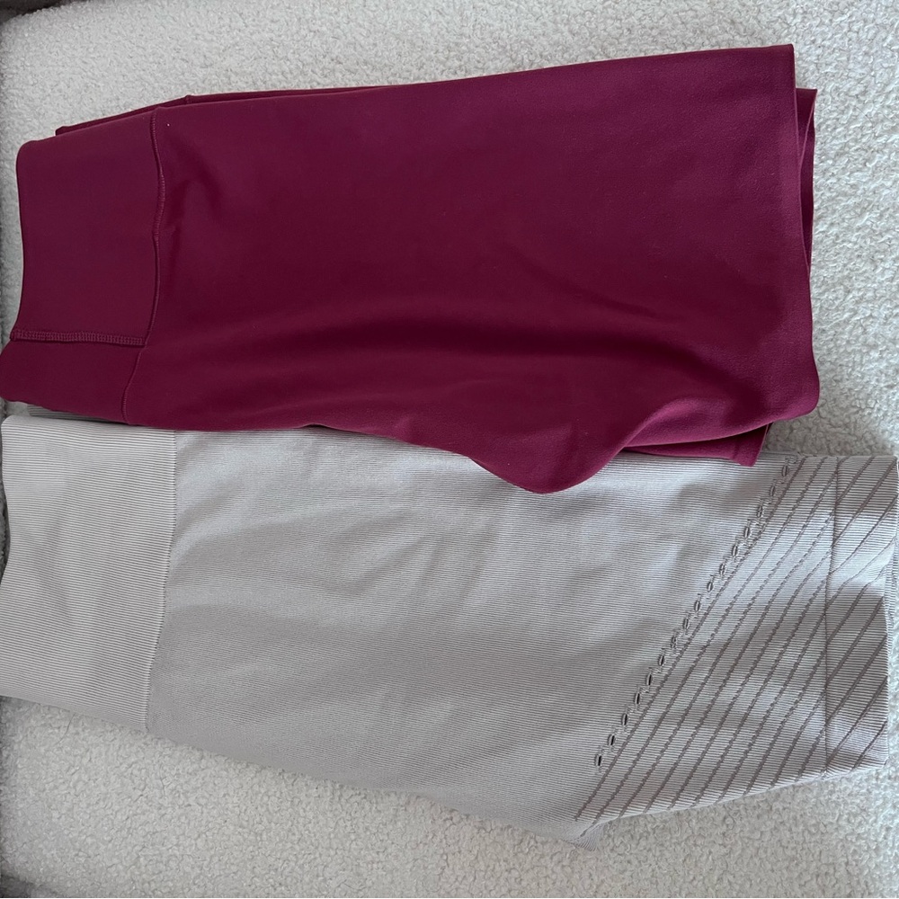 Burgundy and Gray Leggings
